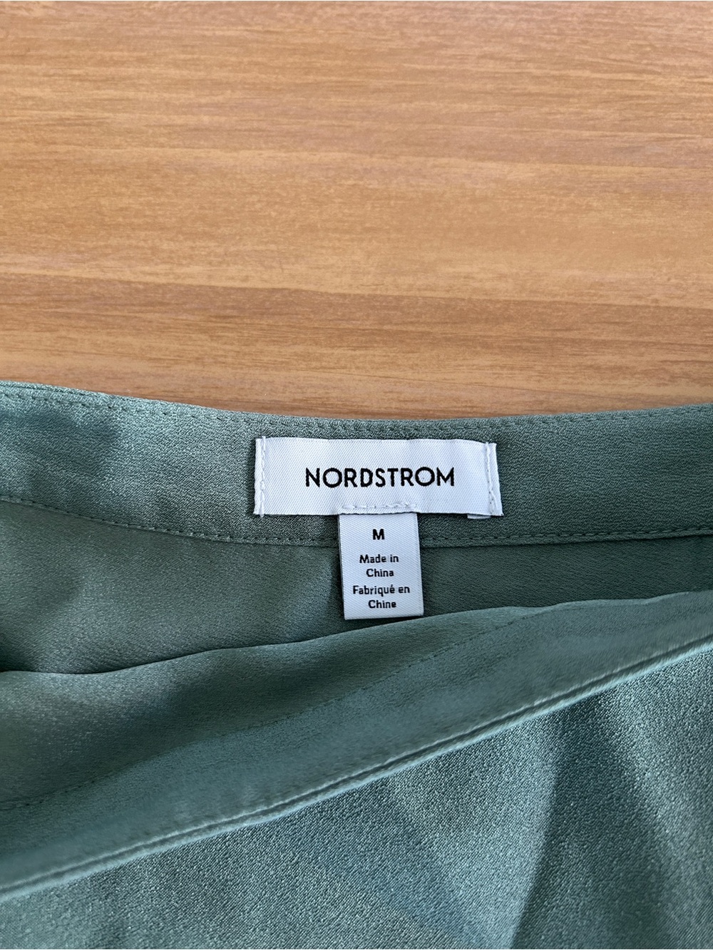 Nordstrom Satin Blouse in Sage Green